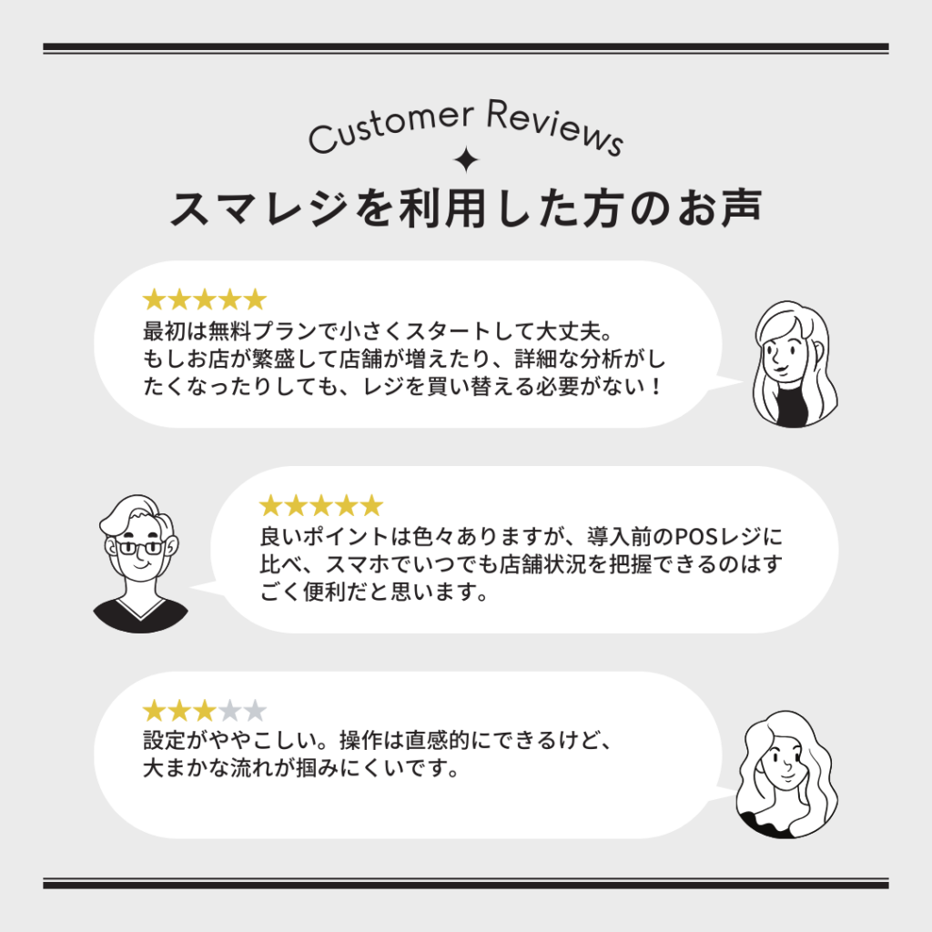 スマレジの口コミ・評判を記載した画像